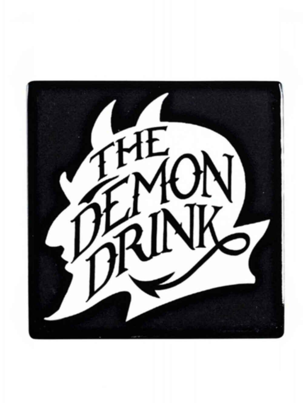 Alchemy Gothic The Demon Drink Ceramic Coaster Black Gloss Devil Motif Goth NWT